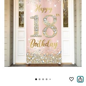 Elegant Gold and Pink 18th Birthday Banner